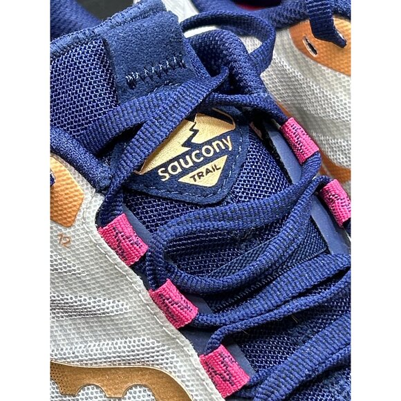 Womens Saucony Peregrine 12 Trail Running Shoes 8.5 Prospect Glass Navy/Pink - Picture 3 of 10